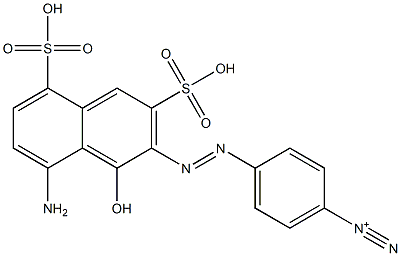 p-(8-Amino-1-hydroxy-3,5-disulfo-2-naphtylazo)benzenediazonium Struktur