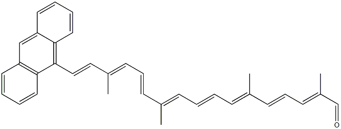 (2E,4E,6E,8E,10E,12E,14E,16E)-2,6,11,15-Tetramethyl-17-(9-anthracenyl)-2,4,6,8,10,12,14,16-heptadecaoctaenal Struktur