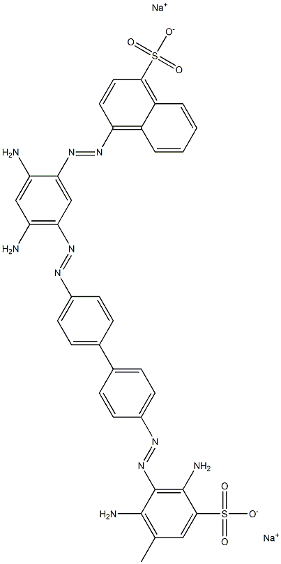 4-[[2,4-Diamino-5-[[4'-[(2,6-diamino-3-methyl-5-sulfophenyl)azo]-1,1'-biphenyl-4-yl]azo]phenyl]azo]-1-naphthalenesulfonic acid disodium salt Structure