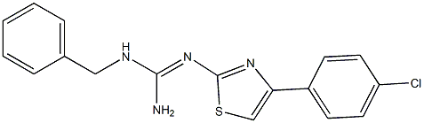 2-[[アミノ(ベンジルアミノ)メチレン]アミノ]-4-(4-クロロフェニル)チアゾール 化学構造式
