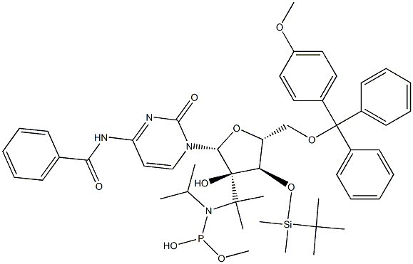 5'-O-[(4-Methoxyphenyl)diphenylmethyl]-3'-O-(tert-butyldimethylsilyl)-N-benzoylcytidine-2'-(diisopropylaminophosphonous acid methyl) ester