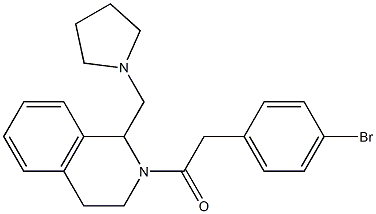 1,2,3,4-テトラヒドロ-2-[(4-ブロモフェニル)アセチル]-1-[(1-ピロリジニル)メチル]イソキノリン 化学構造式