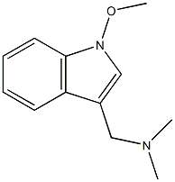1-メトキシ-N,N-ジメチル-1H-インドール-3-メタンアミン 化学構造式