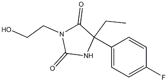 5-Ethyl-5-(p-fluorophenyl)-3-(2-hydroxyethyl)hydantoin Struktur