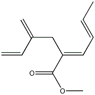 2-[(2E)-2-Butenylidene]-4-methylene-5-hexenoic acid methyl ester Struktur