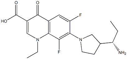 7-[3-[(1S)-1-Aminopropyl]-1-pyrrolidinyl]-1-ethyl-6,8-difluoro-1,4-dihydro-4-oxo-3-quinolinecarboxylic acid Struktur