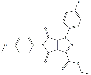 1,3a,4,5,6,6a-Hexahydro-4,6-dioxo-5-(4-methoxyphenyl)-1-(4-chlorophenyl)pyrrolo[3,4-c]pyrazole-3-carboxylic acid ethyl ester 结构式
