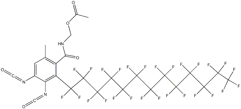 N-(Acetyloxymethyl)-2-(heptacosafluorotridecyl)-3,4-diisocyanato-6-methylbenzamide Struktur