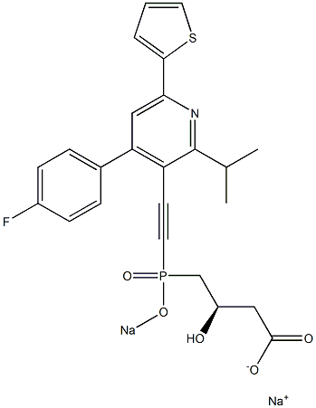 (3R)-4-[[[4-(4-Fluorophenyl)-2-isopropyl-6-(2-thienyl)-3-pyridinyl]ethynyl]sodiooxyphosphinyl]-3-hydroxybutyric acid sodium salt Structure