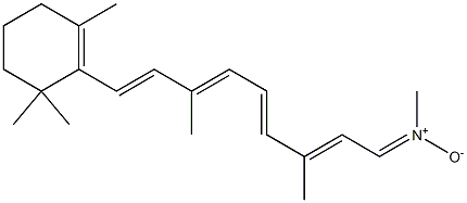 (2E,4E,6E,8E)-N-メチル-9-(2,6,6-トリメチル-1-シクロヘキセン-1-イル)-3,7-ジメチル-2,4,6,8-ノナテトラエン-1-イミンN-オキシド 化学構造式
