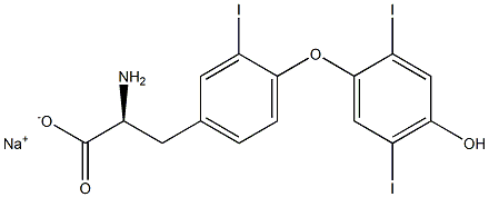 (S)-2-Amino-3-[4-(4-hydroxy-2,5-diiodophenoxy)-3-iodophenyl]propanoic acid sodium salt Struktur