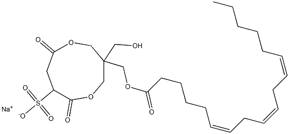1-[[[(6Z,9Z,12Z)-1-オキソ-6,9,12-オクタデカトリエン-1-イル]オキシ]メチル]-1-(ヒドロキシメチル)-4,7-ジオキソ-3,8-ジオキサシクロノナン-6-スルホン酸ナトリウム 化学構造式
