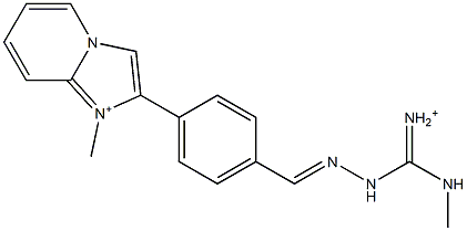 2-[4-[2-[Iminio(methylamino)methyl]hydrazonomethyl]phenyl]-1-methylimidazo[1,2-a]pyridin-1-ium Structure