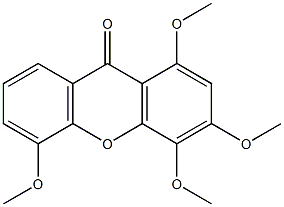 1,3,4,5-テトラメトキシキサントン 化学構造式
