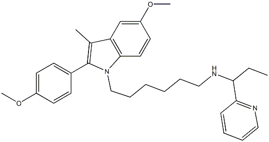 5-Methoxy-2-(4-methoxyphenyl)-3-methyl-1-[6-[1-(2-pyridinyl)propylamino]hexyl]-1H-indole
