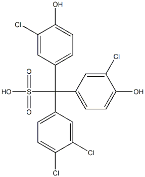 (3,4-ジクロロフェニル)ビス(3-クロロ-4-ヒドロキシフェニル)メタンスルホン酸 化学構造式