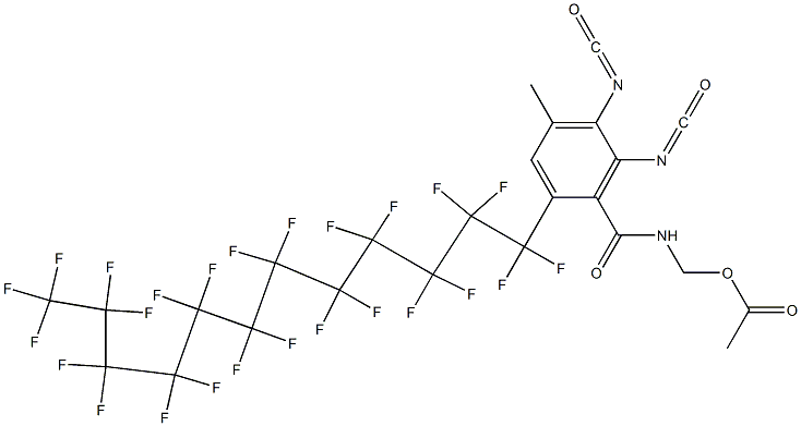 N-(Acetyloxymethyl)-2-(pentacosafluorododecyl)-5,6-diisocyanato-4-methylbenzamide Structure
