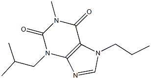 7-プロピル-3-イソブチル-1-メチルキサンチン 化学構造式