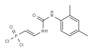 [2-[3-(2,4-キシリル)ウレイド]ビニル]ジクロロホスフィンオキシド 化学構造式