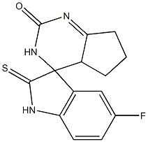 5'-Fluoro-2'-thioxo-1',2',4a,5,6,7-hexahydrospiro[4H-cyclopentapyrimidine-4,3'-[3H]indol]-2(3H)-one Structure