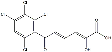 (2Z,4E)-2-Hydroxy-6-(2,4,5,6-tetrachlorophenyl)-6-oxo-2,4-hexadienoic acid Structure