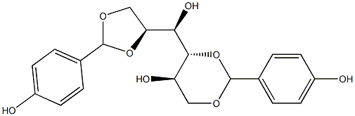 1-O,2-O:4-O,6-O-Bis(4-hydroxybenzylidene)-D-glucitol Struktur
