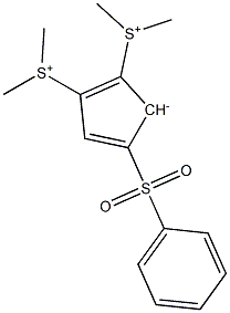 4-Phenylsulfonyl-1,2-bis(dimethylsulfonio) cyclopentadienide Structure