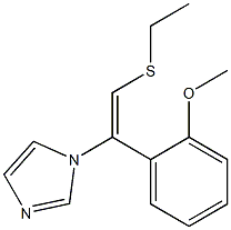 1-[(E)-2-エチルチオ-1-[2-(メトキシ)フェニル]エテニル]-1H-イミダゾール 化学構造式
