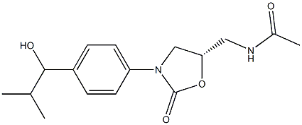 (5S)-5-Acetylaminomethyl-3-[4-(1-hydroxy-2-methylpropyl)phenyl]oxazolidin-2-one Structure
