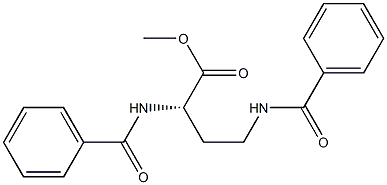 [S,(-)]-2,4-ジ(ベンゾイルアミノ)酪酸メチル 化学構造式