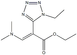 (E)-3-(ジメチルアミノ)-2-[1-エチル-1H-テトラゾール-5-イル]アクリル酸エチル 化学構造式