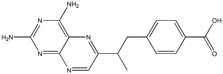 4-[2-(2,4-ジアミノプテリジン-6-イル)プロピル]安息香酸 化学構造式