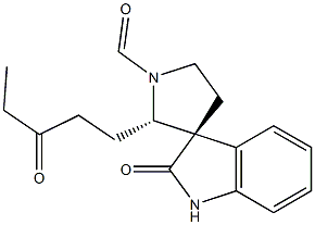 (3S,2'S)-1'-Formyl-2'-(3-oxopentan-1-yl)spiro[3H-indole-3,3'-pyrrolidin]-2(1H)-one Structure