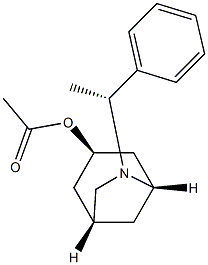 Acetic acid (1R,3R,5S)-6-[(R)-1-phenylethyl]-6-azabicyclo[3.2.1]octan-3-yl ester Structure