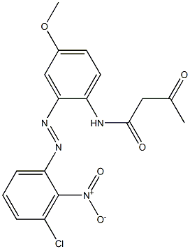 2-アセチル-2'-(3-クロロ-2-ニトロフェニルアゾ)-4'-メトキシアセトアニリド 化学構造式