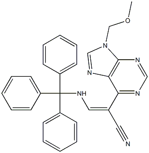9-(Methoxymethyl)-6-[(E)-2-(triphenylmethylamino)-1-cyanoethenyl]-9H-purine Struktur