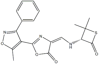 (R)-4,4-Dimethyl-3-[[2-(5-methyl-3-phenylisoxazol-4-yl)-5-oxo-4,5-dihydrooxazol]-4-ylidenemethylamino]thietan-2-one