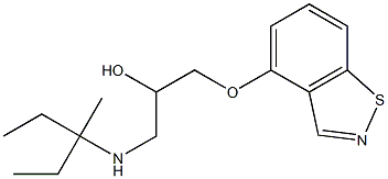 1-(1,2-ベンゾイソチアゾール-4-イルオキシ)-3-[(1-メチル-1-エチルプロピル)アミノ]-2-プロパノール 化学構造式