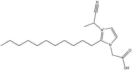 1-(カルボキシメチル)-2-ウンデシル-3-(1-シアノエチル)-1H-イミダゾール-3-イウム 化学構造式