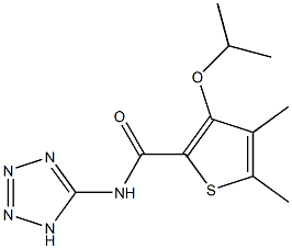 3-Isopropyloxy-4,5-dimethyl-N-(1H-tetrazol-5-yl)thiophene-2-carboxamide Struktur