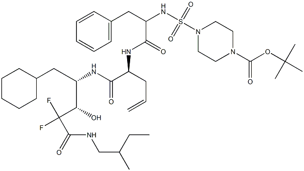 (4S)-4-[[(2S)-2-[2-(4-tert-Butoxycarbonyl-1-piperazinylsulfonyl)amino-3-phenylpropanoylamino]-4-pentenoyl]amino]-5-cyclohexyl-2,2-difluoro-3-hydroxy-N-[(S)-2-methylbutyl]pentanamide