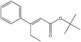 (E)-3-エチル-3-フェニルプロペン酸tert-ブチル 化学構造式