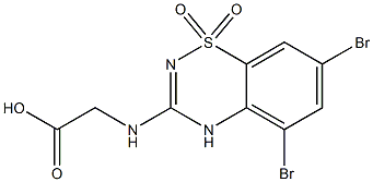 3-[(Carboxymethyl)amino]-5,7-dibromo-4H-1,2,4-benzothiadiazine 1,1-dioxide 结构式