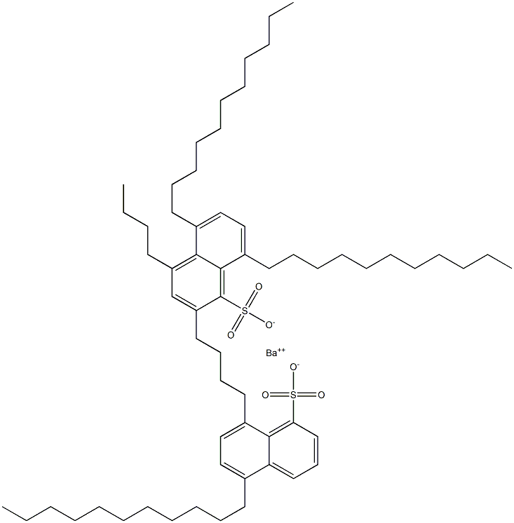Bis(5,8-diundecyl-1-naphthalenesulfonic acid)barium salt Structure