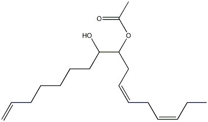 (11Z,14Z)-9-Acetoxy-1,11,14-heptadecatrien-8-ol 结构式