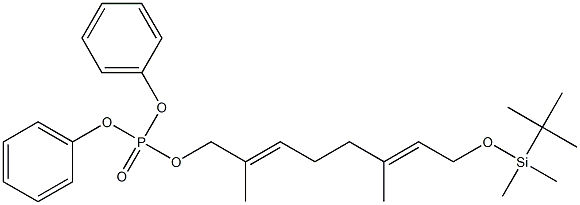 (2E,6E)-1-(Diphenoxyphosphinyl)oxy-8-(tert-butyldimethylsiloxy)-2,6-dimethyl-2,6-octadiene Struktur