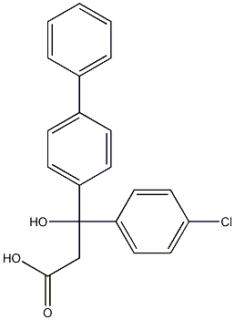 (-)-3-(4-Biphenylyl)-3-(p-chlorophenyl)-3-hydroxypropanoic acid Struktur