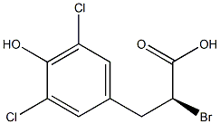 [S,(+)]-2-Bromo-3-(3,5-dichloro-4-hydroxyphenyl)propionic acid 结构式