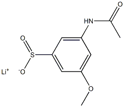 3-(アセチルアミノ)-5-メトキシベンゼンスルフィン酸リチウム 化学構造式
