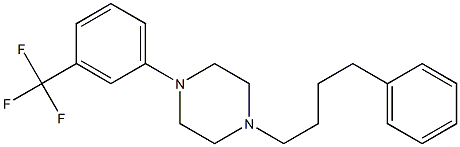 1-(3-トリフルオロメチルフェニル)-4-(4-フェニルブチル)ピペラジン 化学構造式